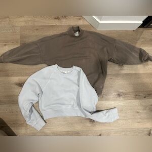 TNA Aritzia Brown and Gray Sweater